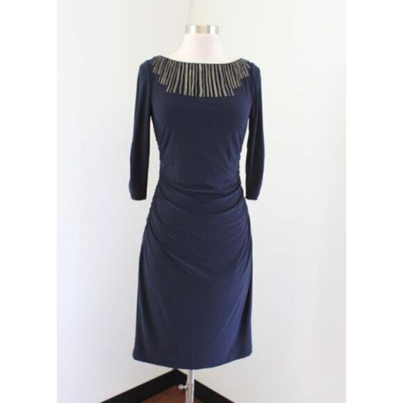 ADRIANNA PAPELL PLUS SIZE RUCHED COCKTAIL DRESS - Picture 1 of 11